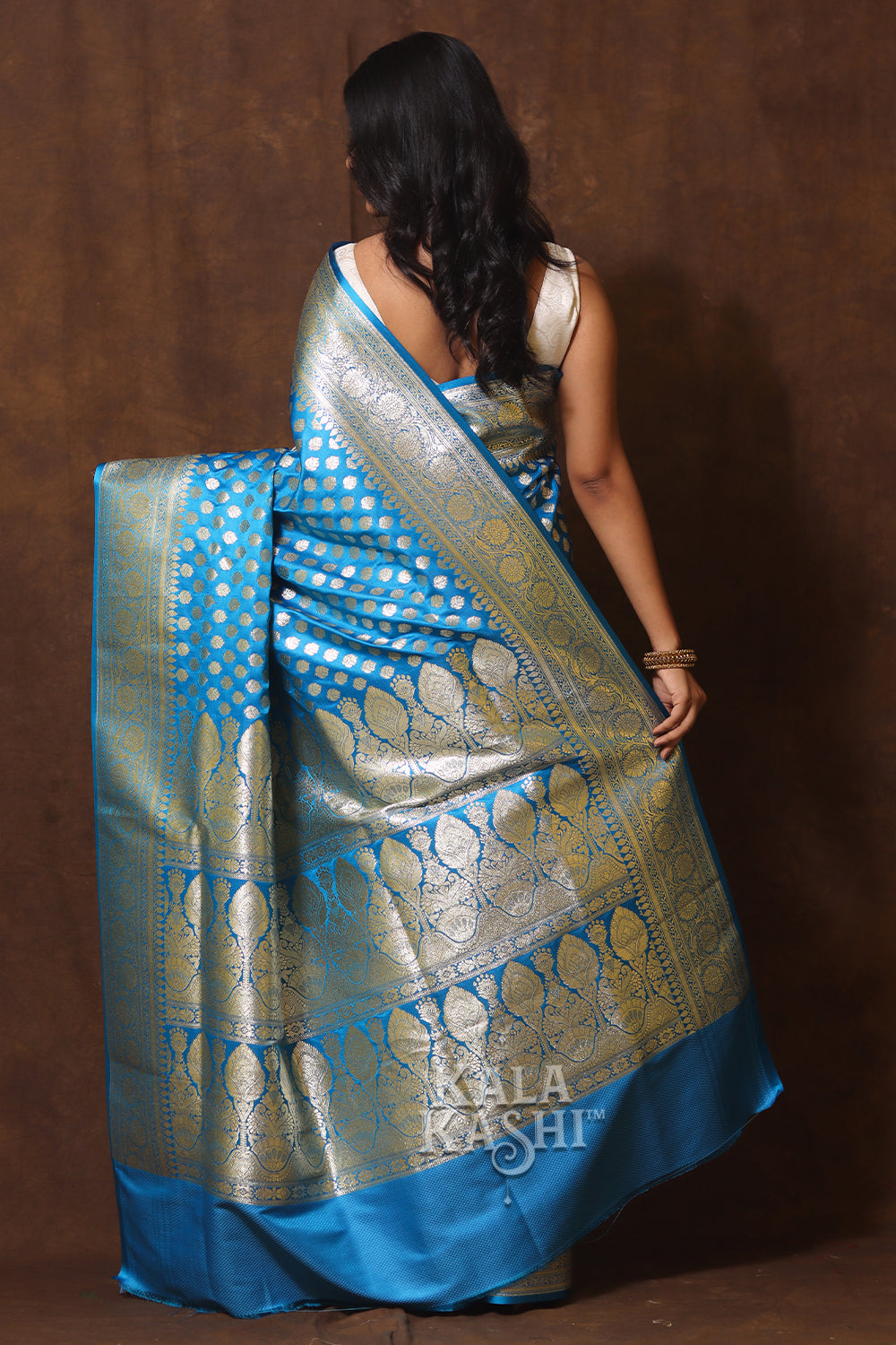 Light Blue Hand Woven Katan Silk Saree