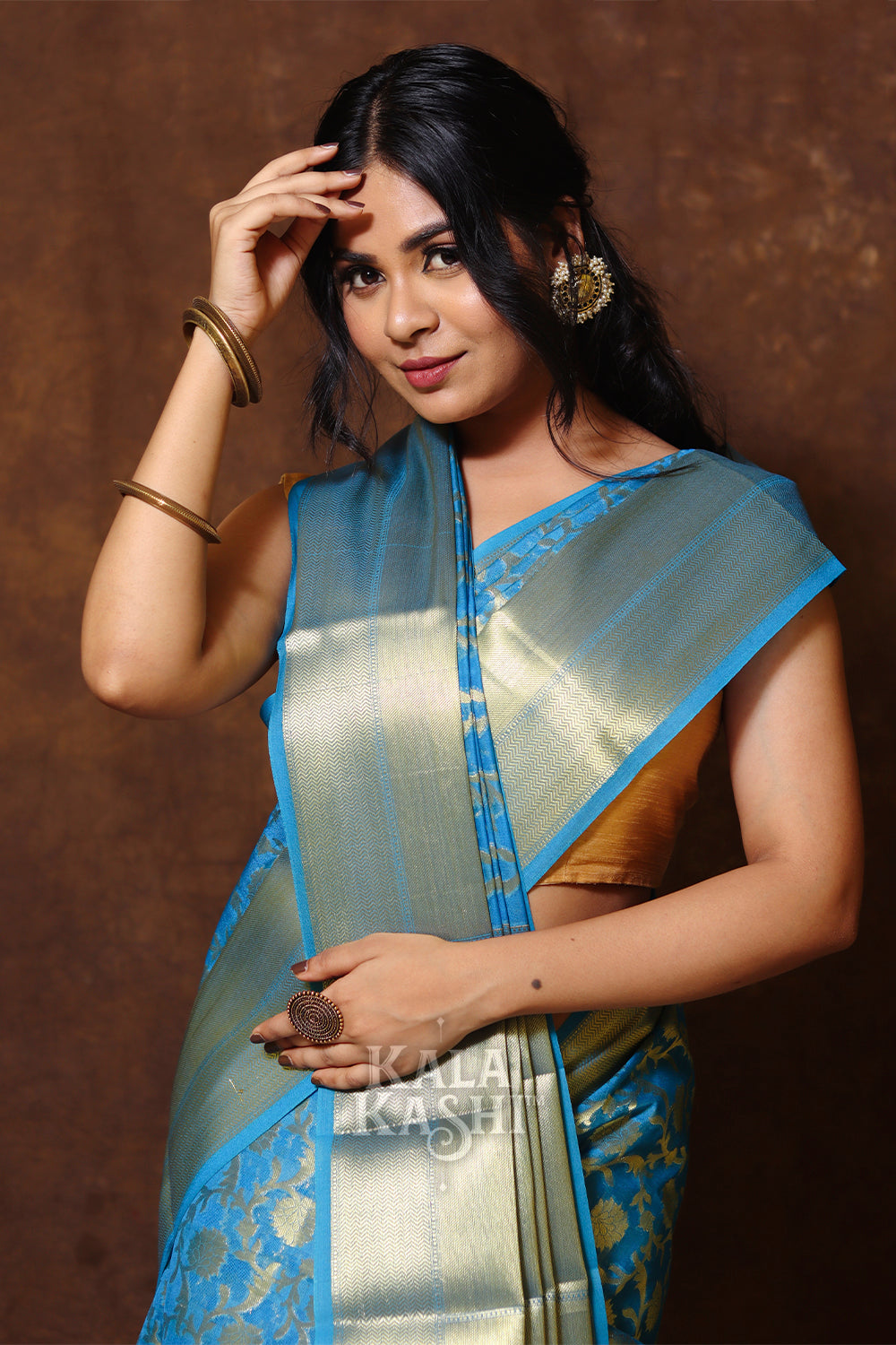 Blue Hand Woven Banarasi Cotton Silk Saree