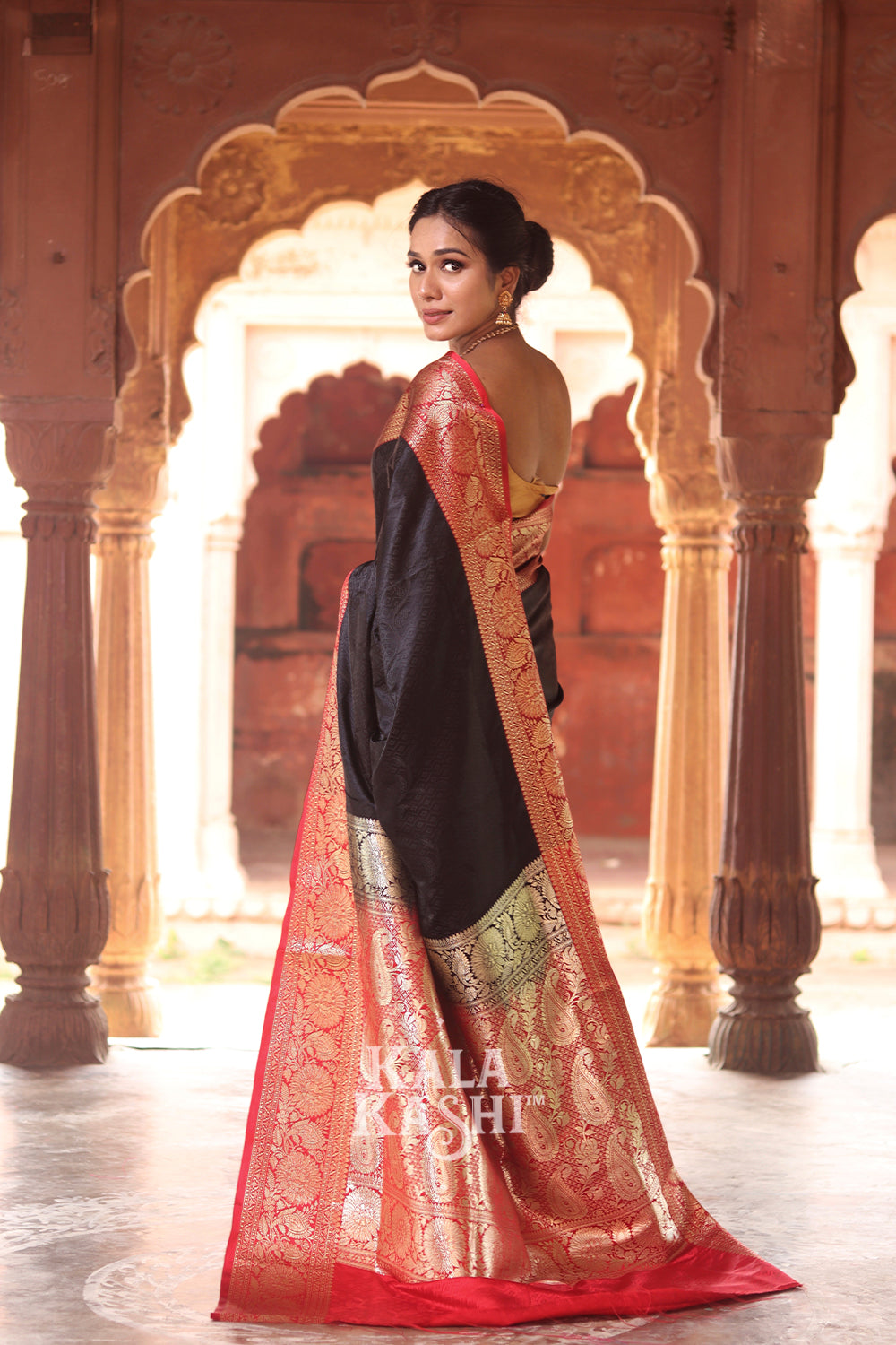 Black Hand Woven Banarasi Silk Saree