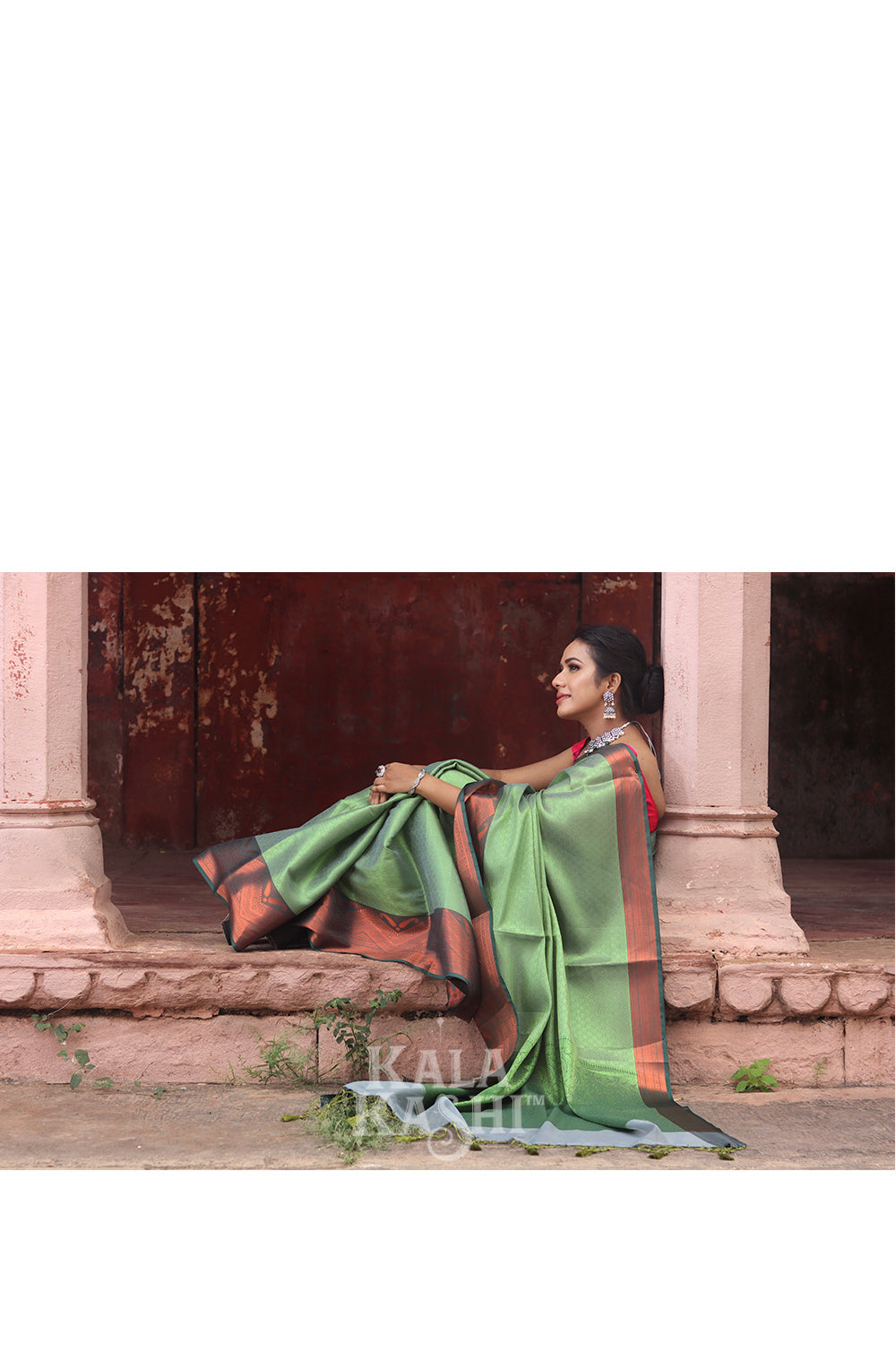 Light Green Hand Woven Zari Tanchuyi Saree
