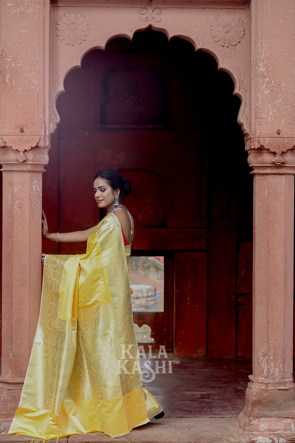 Lime Yellow Hand Woven Katan Silk Saree