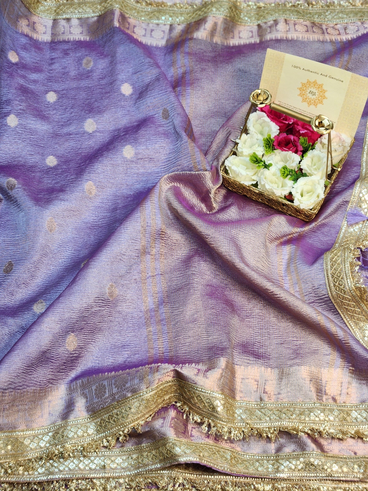 Maharani Collection Tissue silk green saree