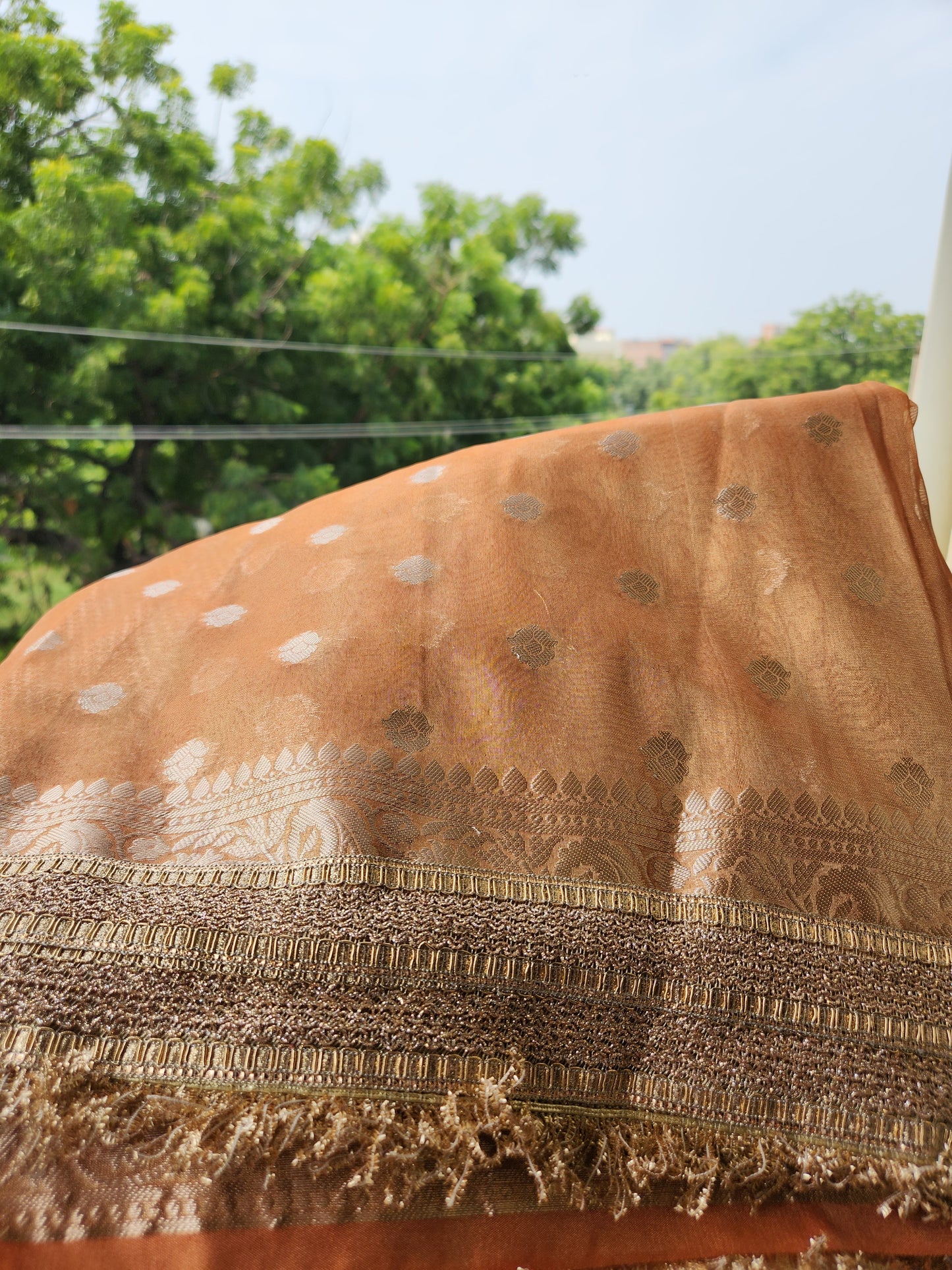 Saheli 2.0 Collection Orange Glass Tissue silk saree