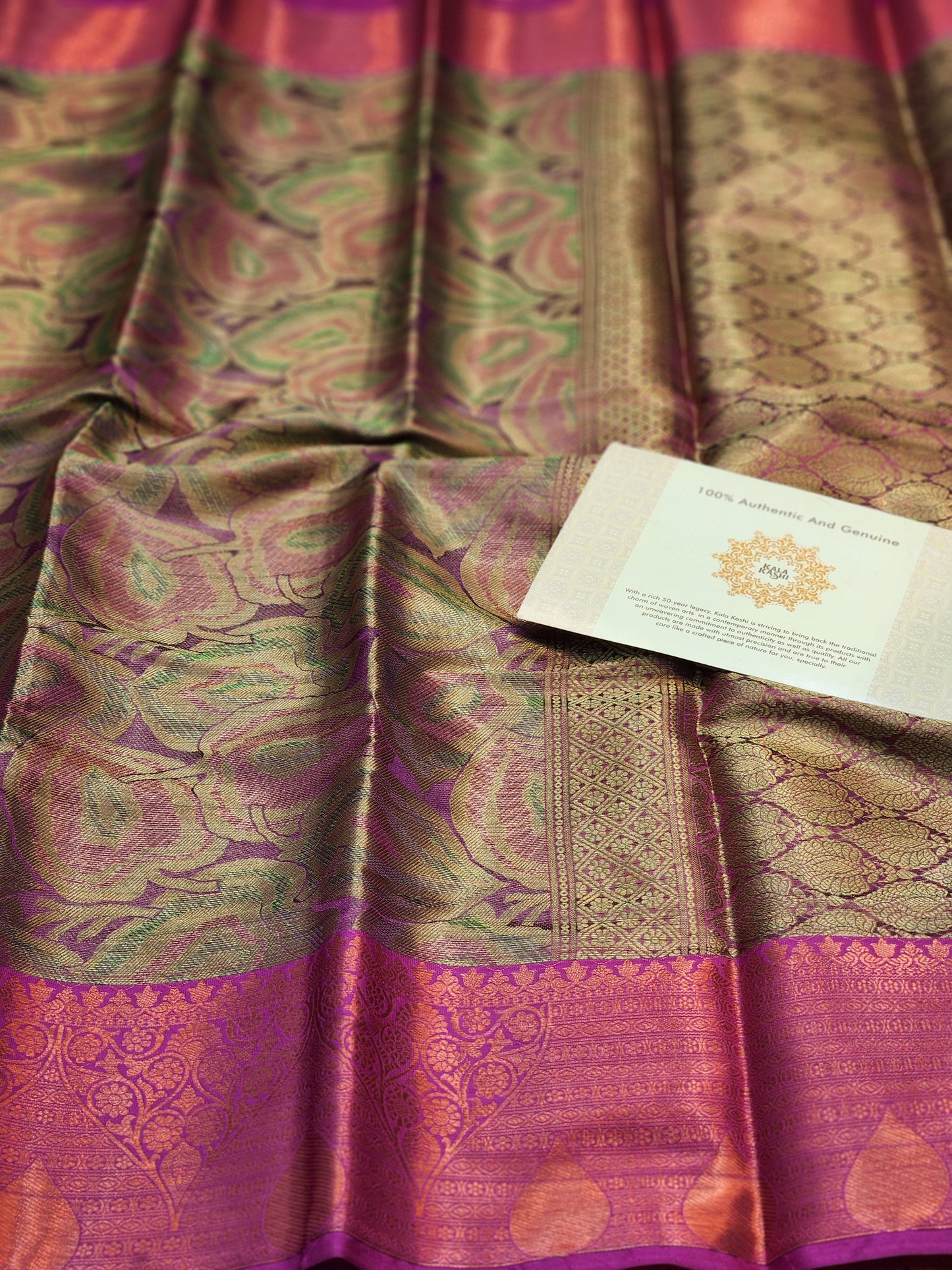 Salmon Red Hand Woven Kanjivaram Silk Saree