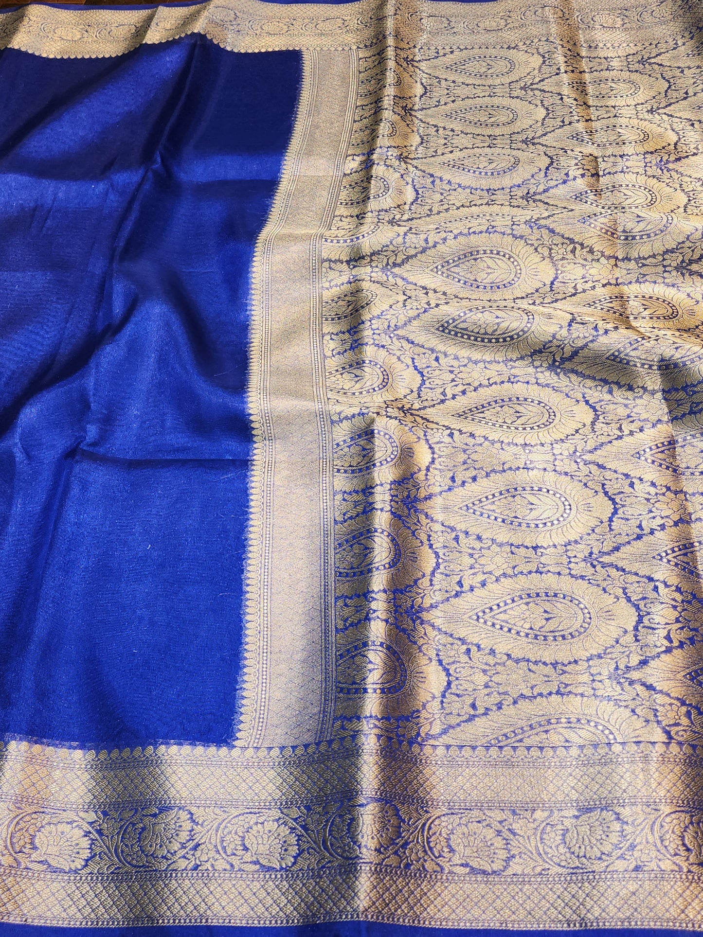 Maharani Collection Royal Blue Tissue silk saree