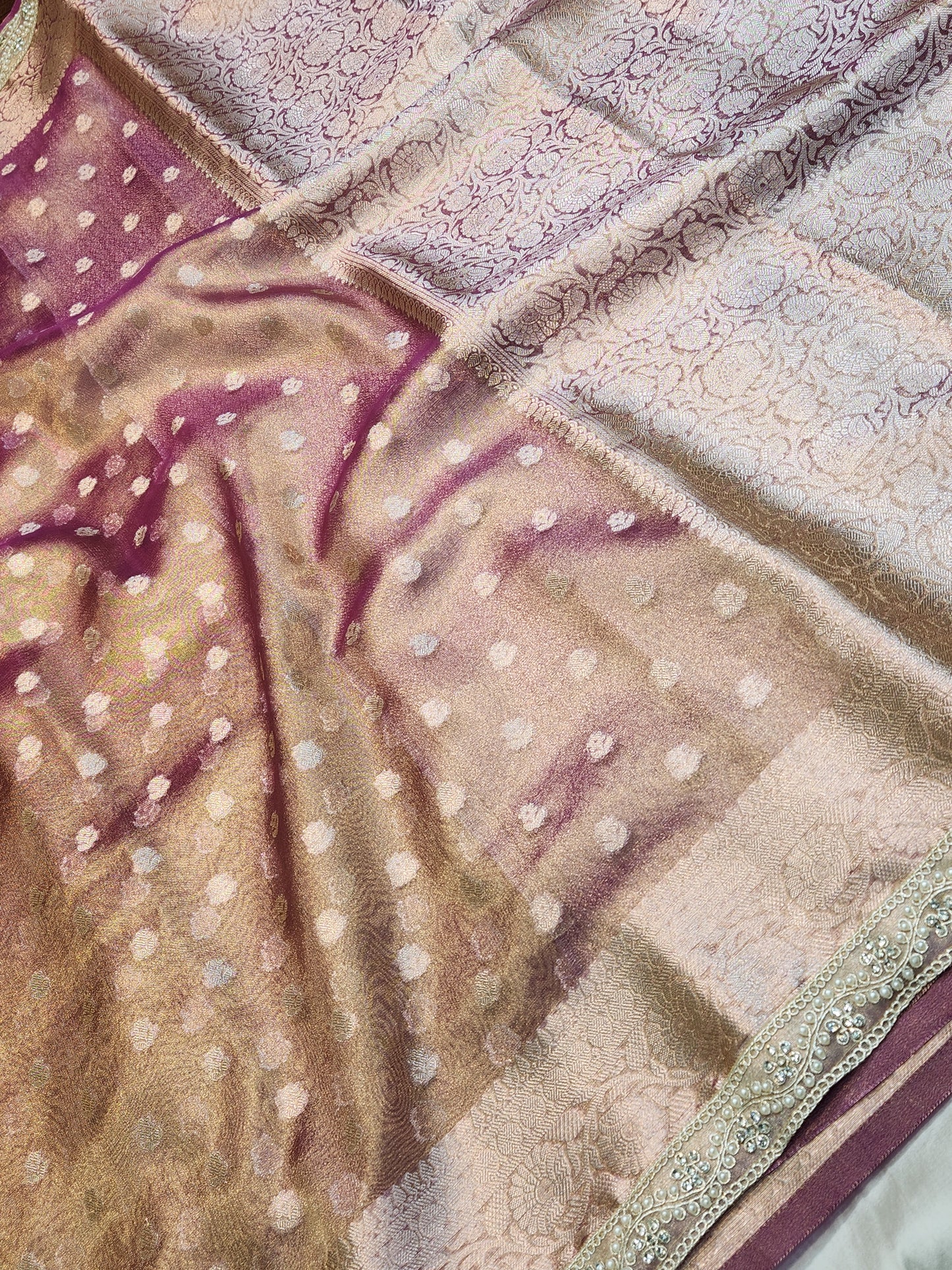 Saheli Collection Purple Tissue silk saree