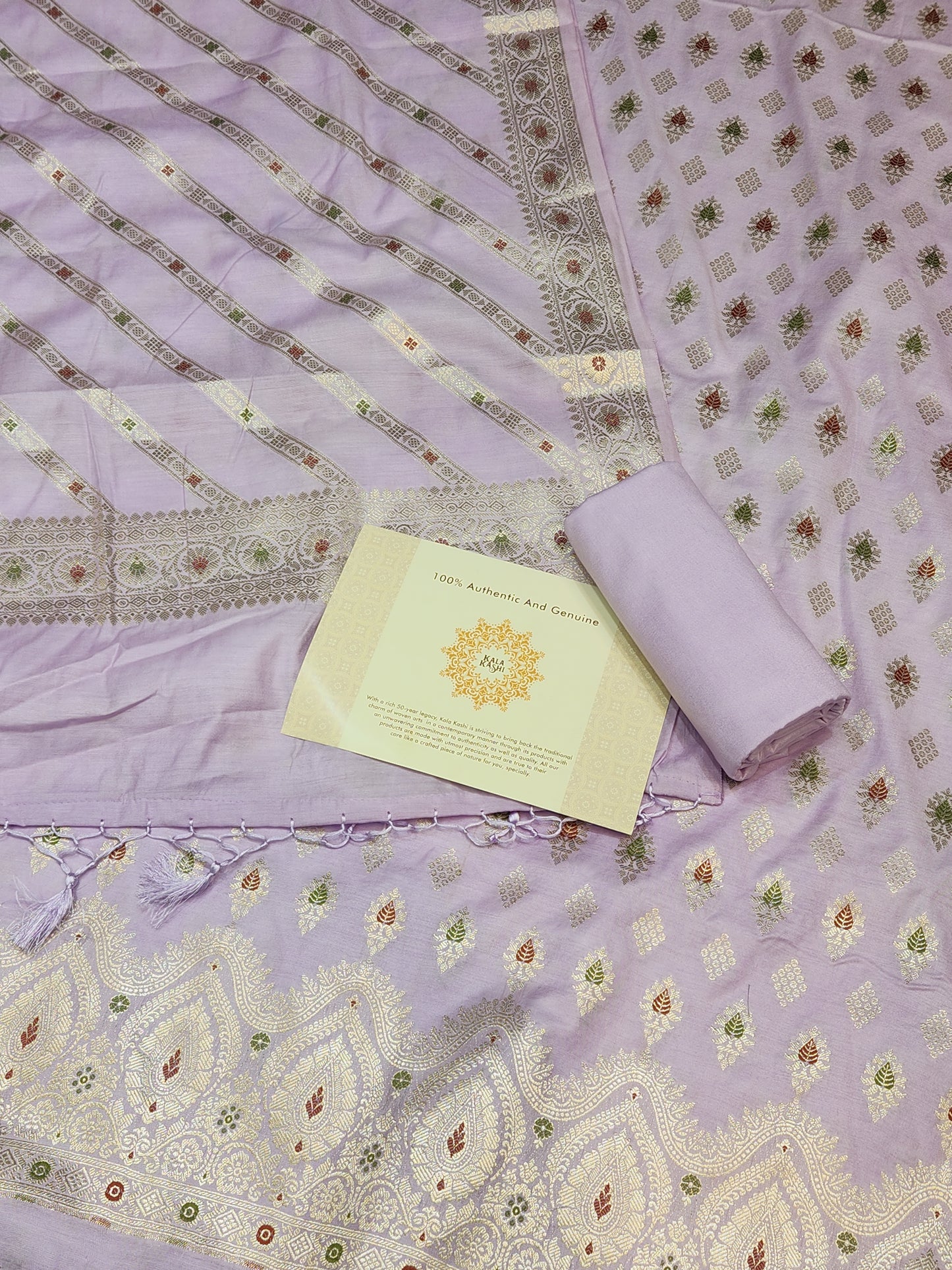 Banarasi mulberry silk suit