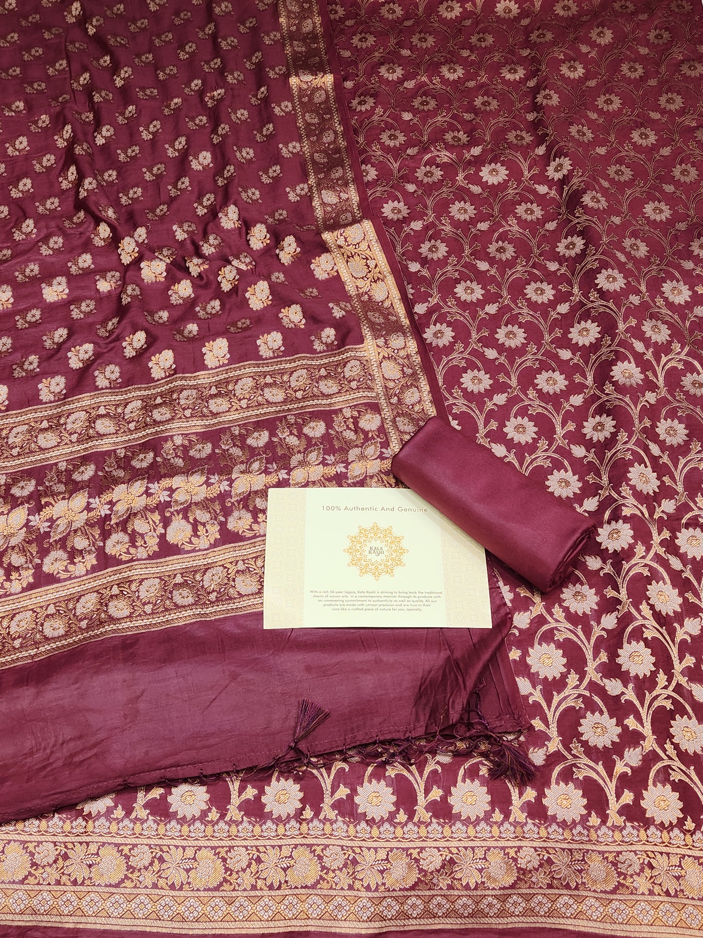 Banarasi mulberry silk suit