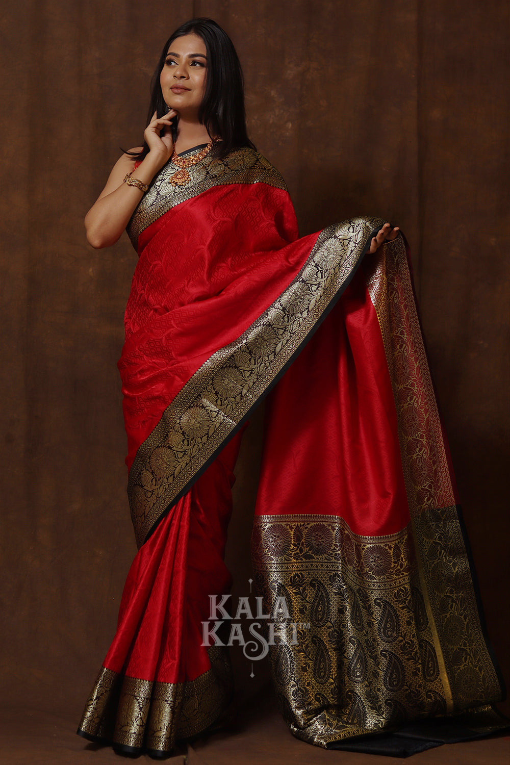 Chilly Red Hand Woven Banarasi Silk Saree