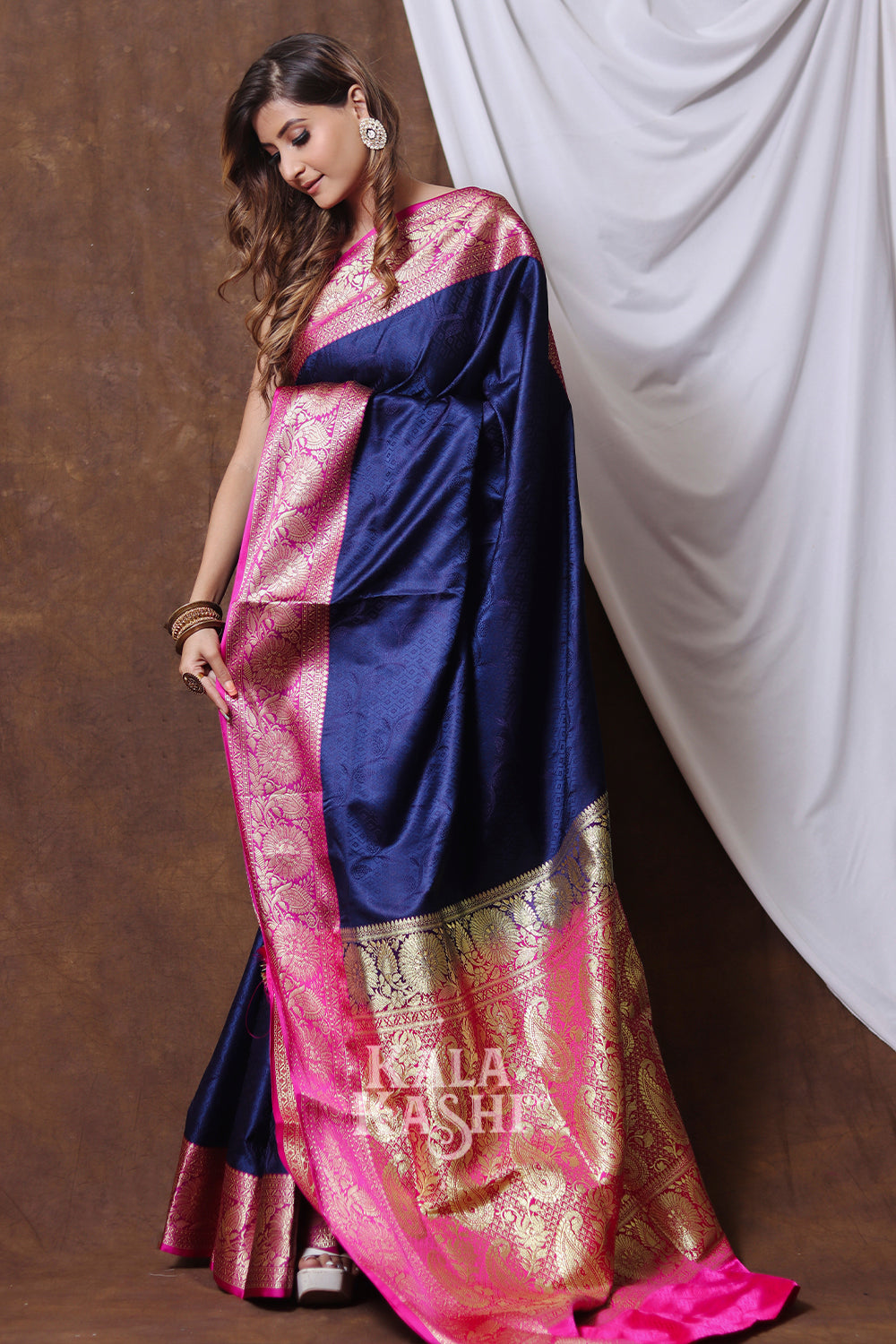 Royal Blue Hand Woven Banarasi Silk Saree