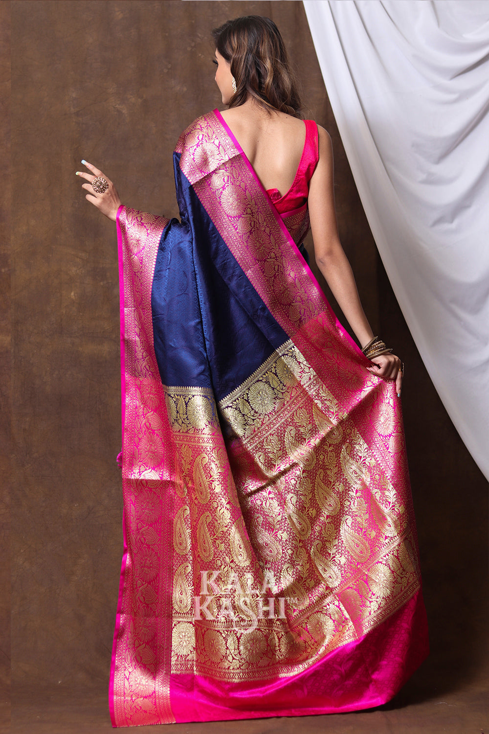 Royal Blue Hand Woven Banarasi Silk Saree