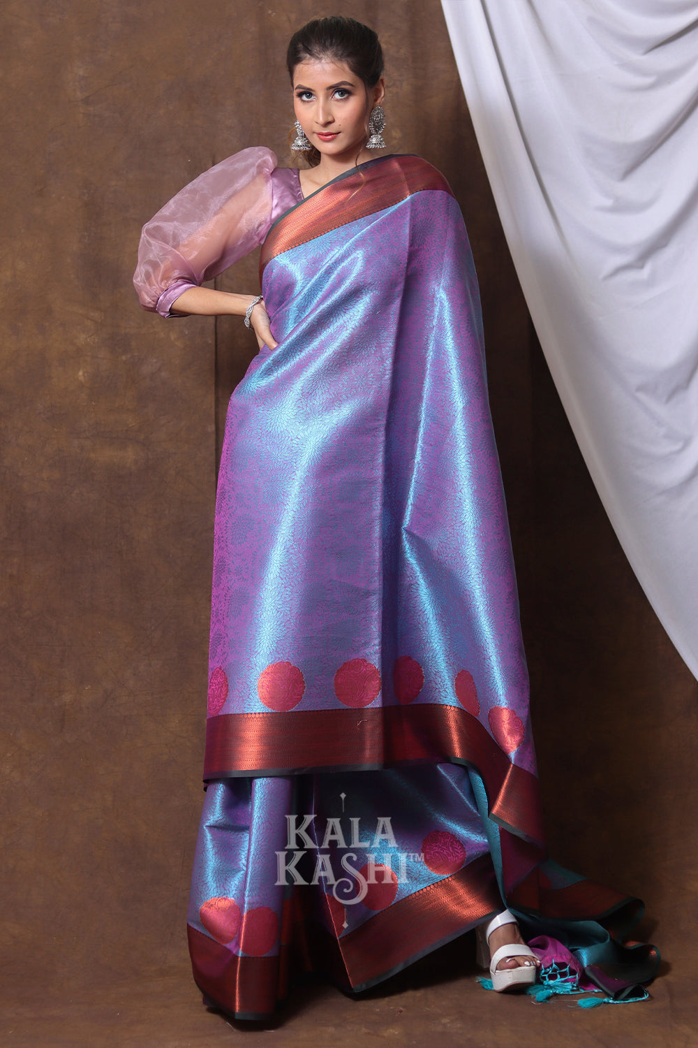 Medium Purple Hand Woven Zari Tanchuyi Saree