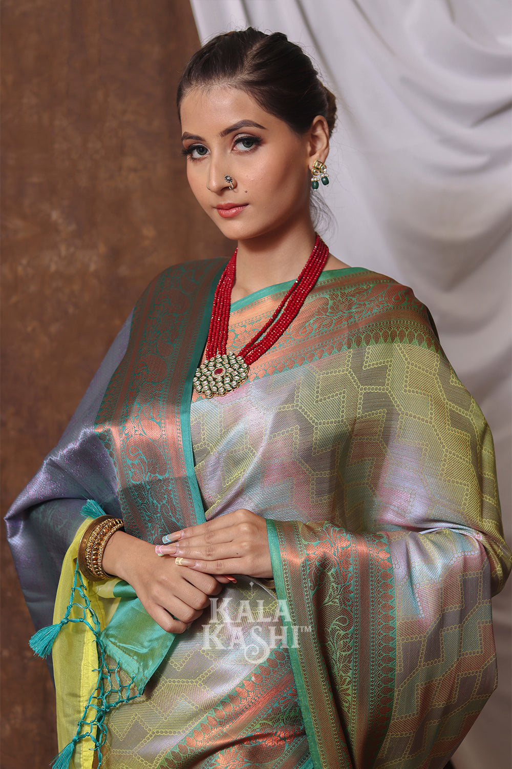 Spring Green Hand Woven Kanjivaram Silk Saree