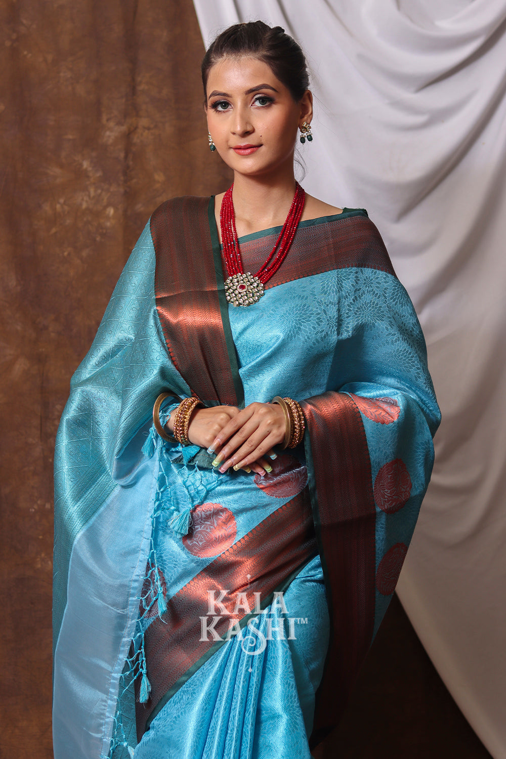 Dodge Blue Hand Woven Zari Tanchuyi Saree