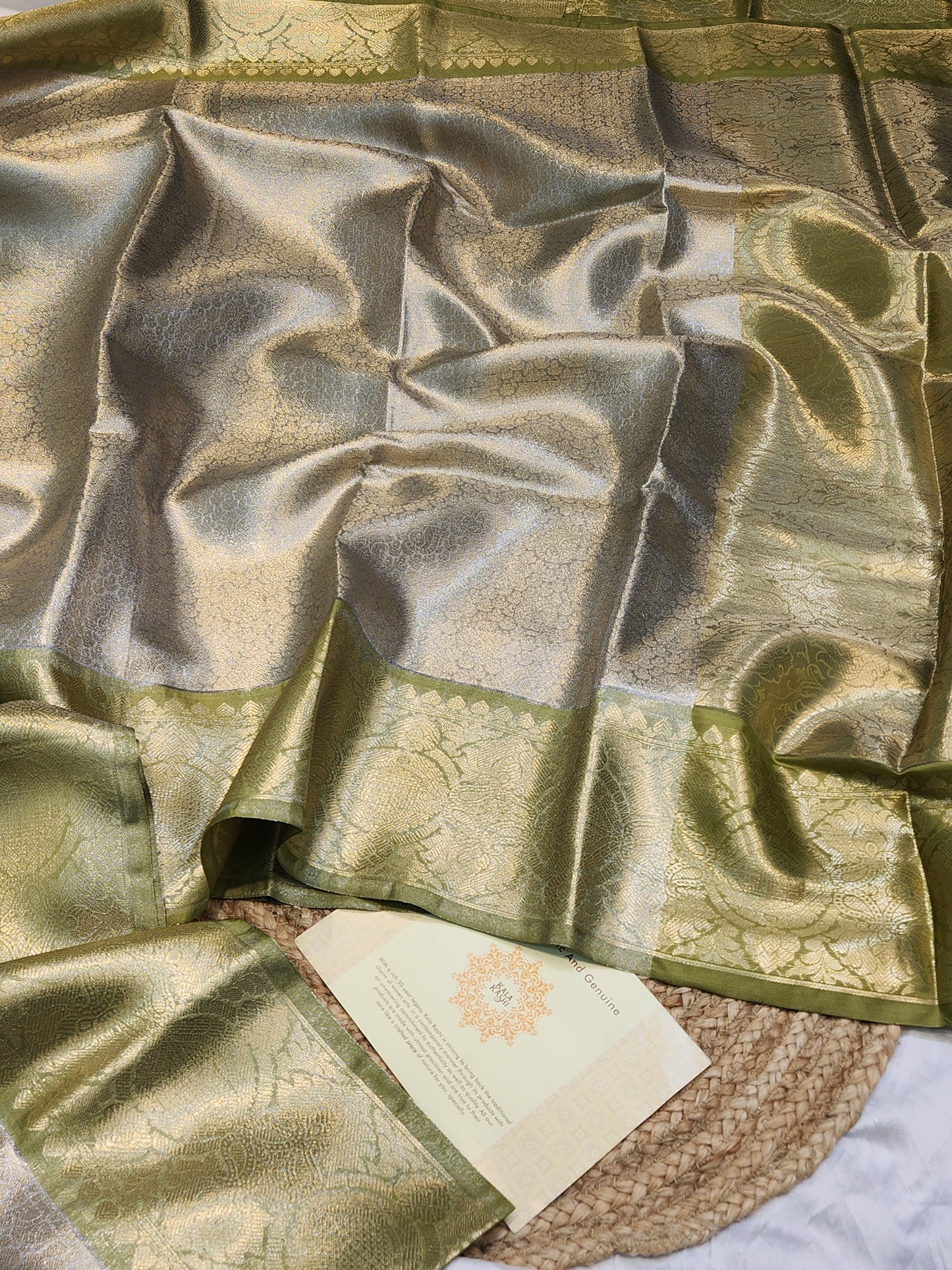 DUAL SHADED CONTRAST TISSUE SILK KANJIVARAM BROCADE SAREE