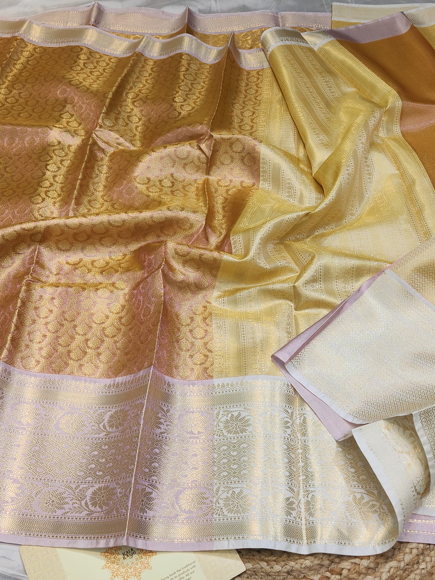 TISSUE SILK CONTRAST BROCADE SAREE