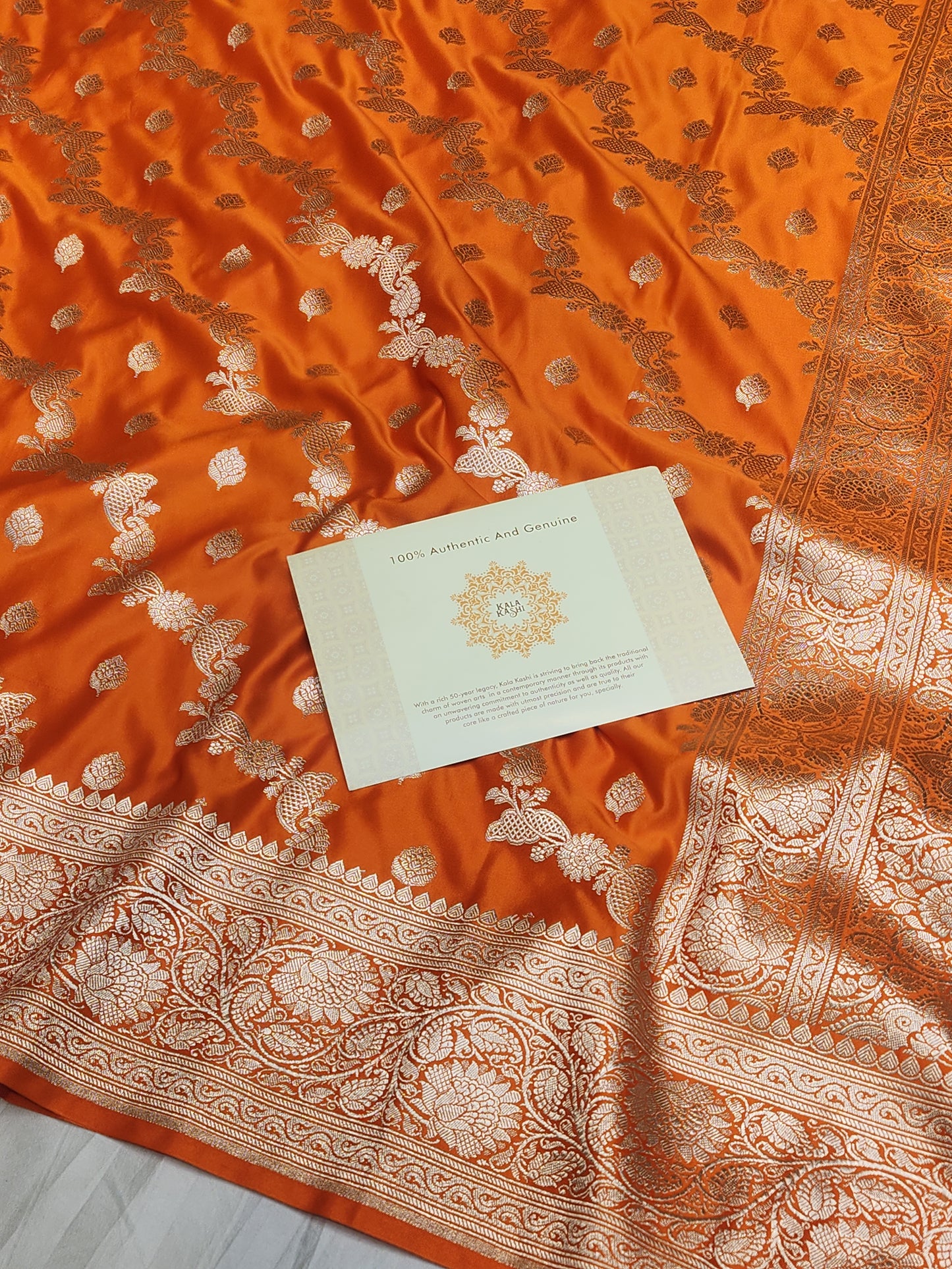 Mesmerizing Orange Mashru Silk Saree