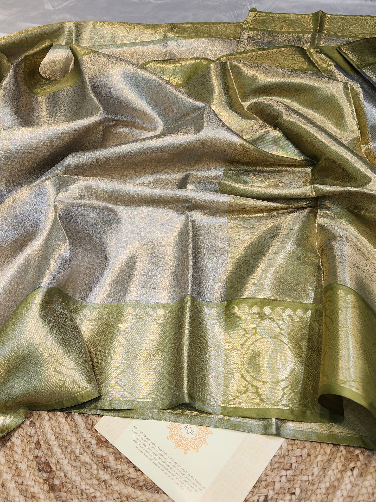 DUAL SHADED CONTRAST TISSUE SILK KANJIVARAM BROCADE SAREE