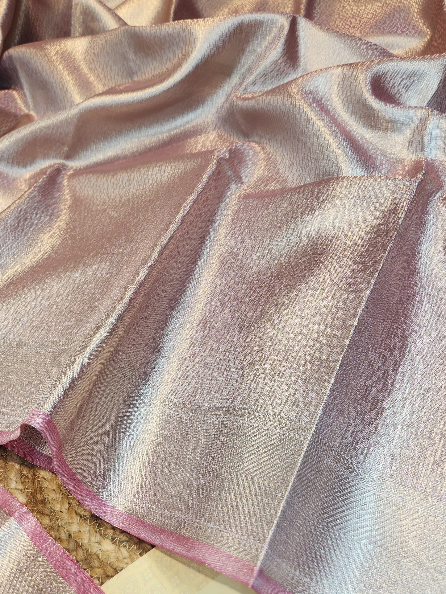 TISSUE SILK PINK BROCADE SAREE
