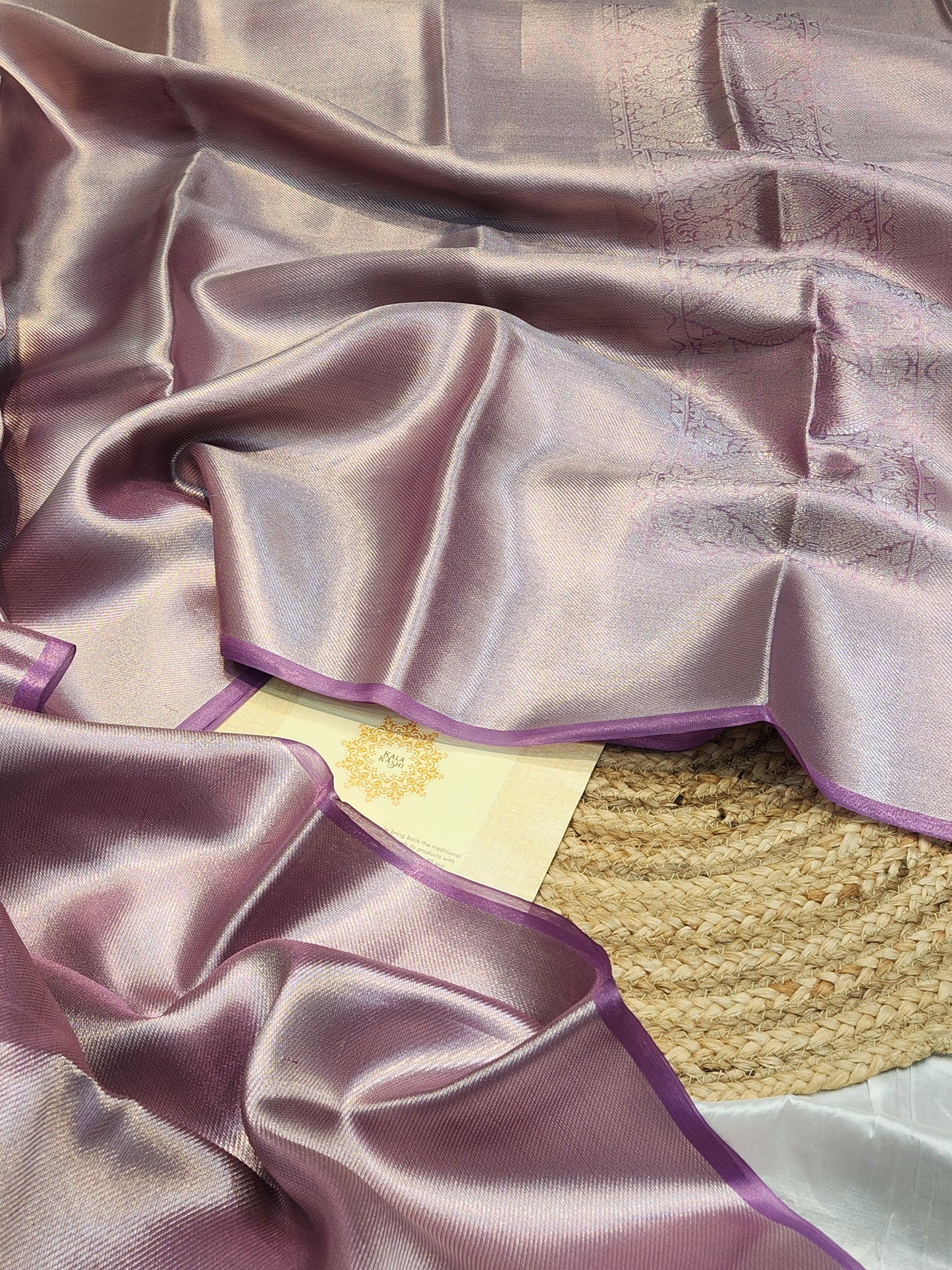 TISSUE SILK PURPLE CELEBRITY INSPIRED BROCADE SAREE