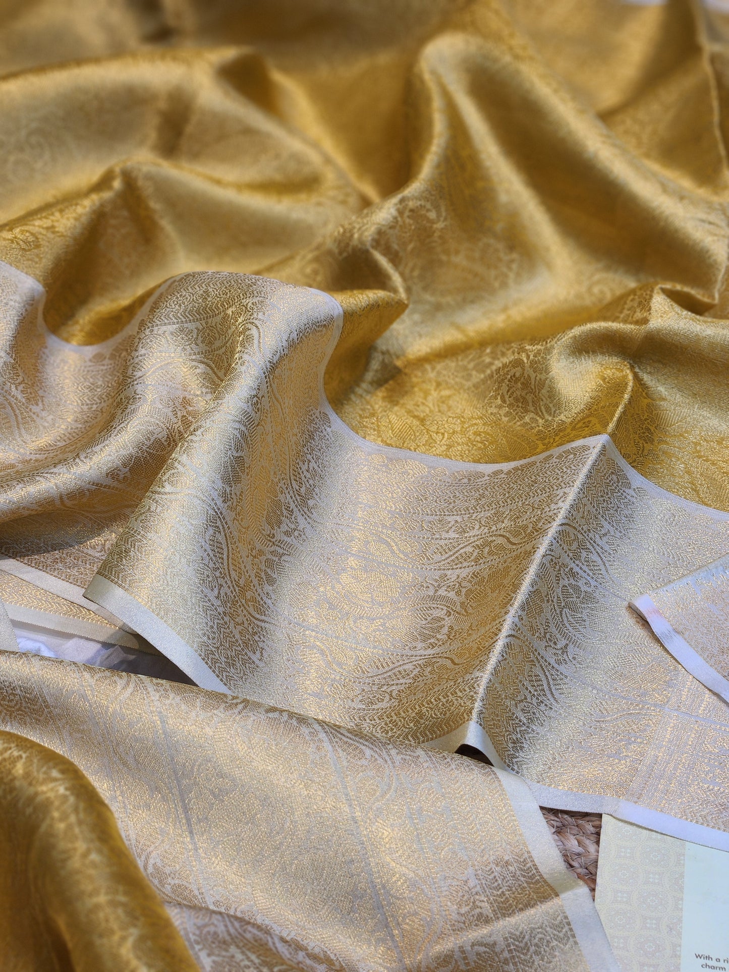 TISSUE SILK GOLDEN BROCADE SAREE