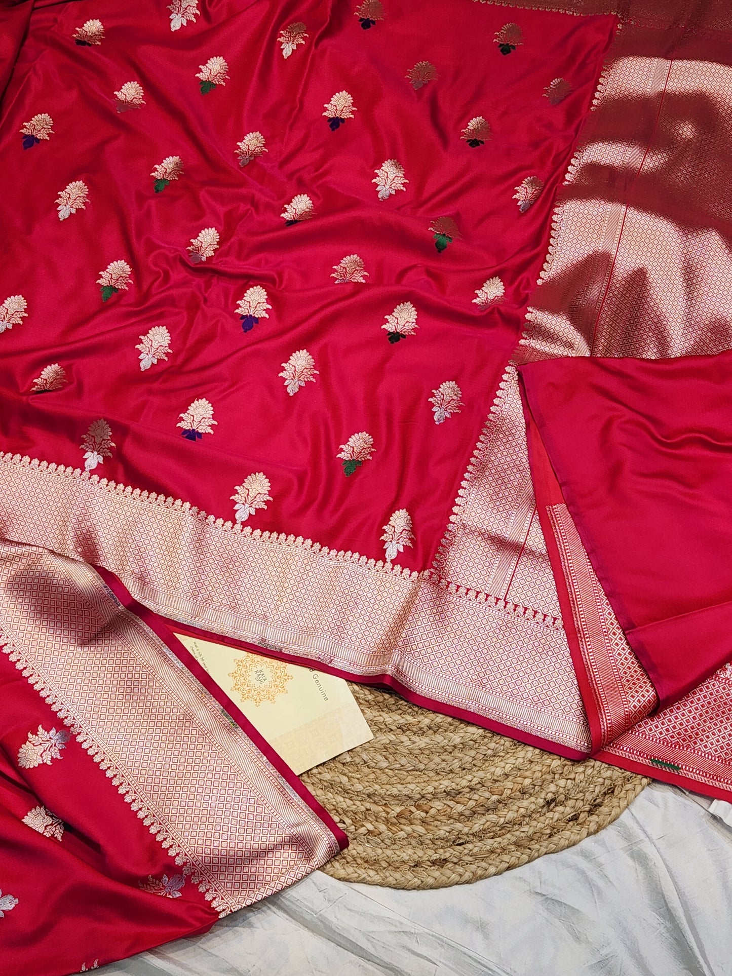Bridal Rani Mashru Silk Banarasi Saree With Meena bootas