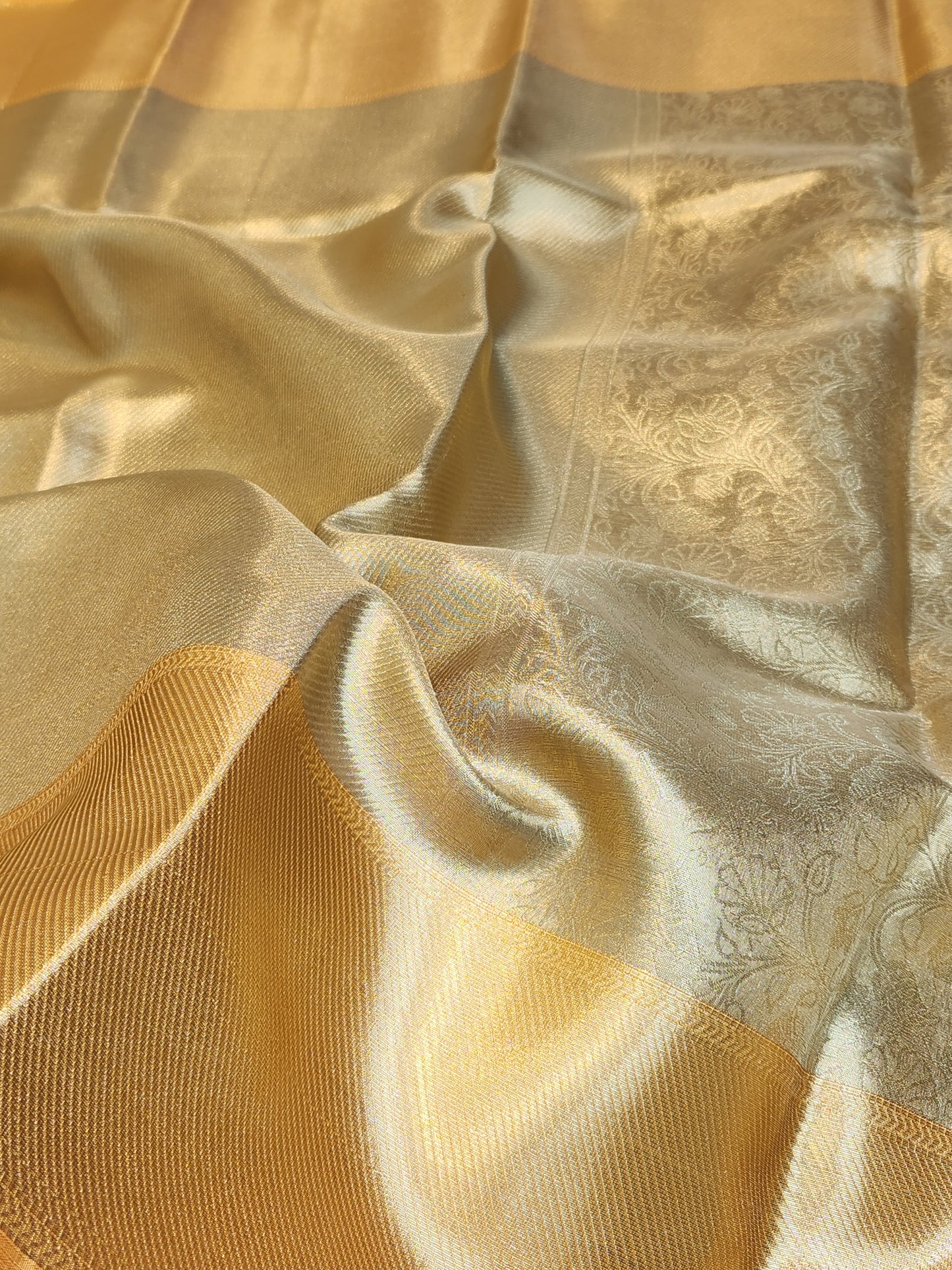 TISSUE SILK GOLDEN BROCADE SAREE