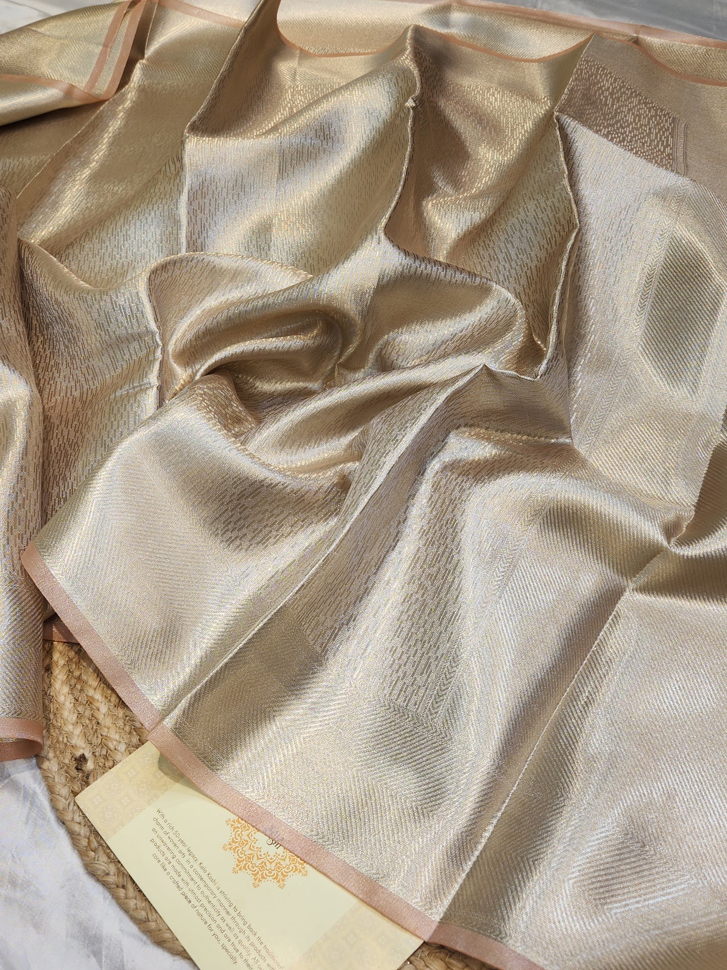 TISSUE SILK PEACH BROCADE SAREE