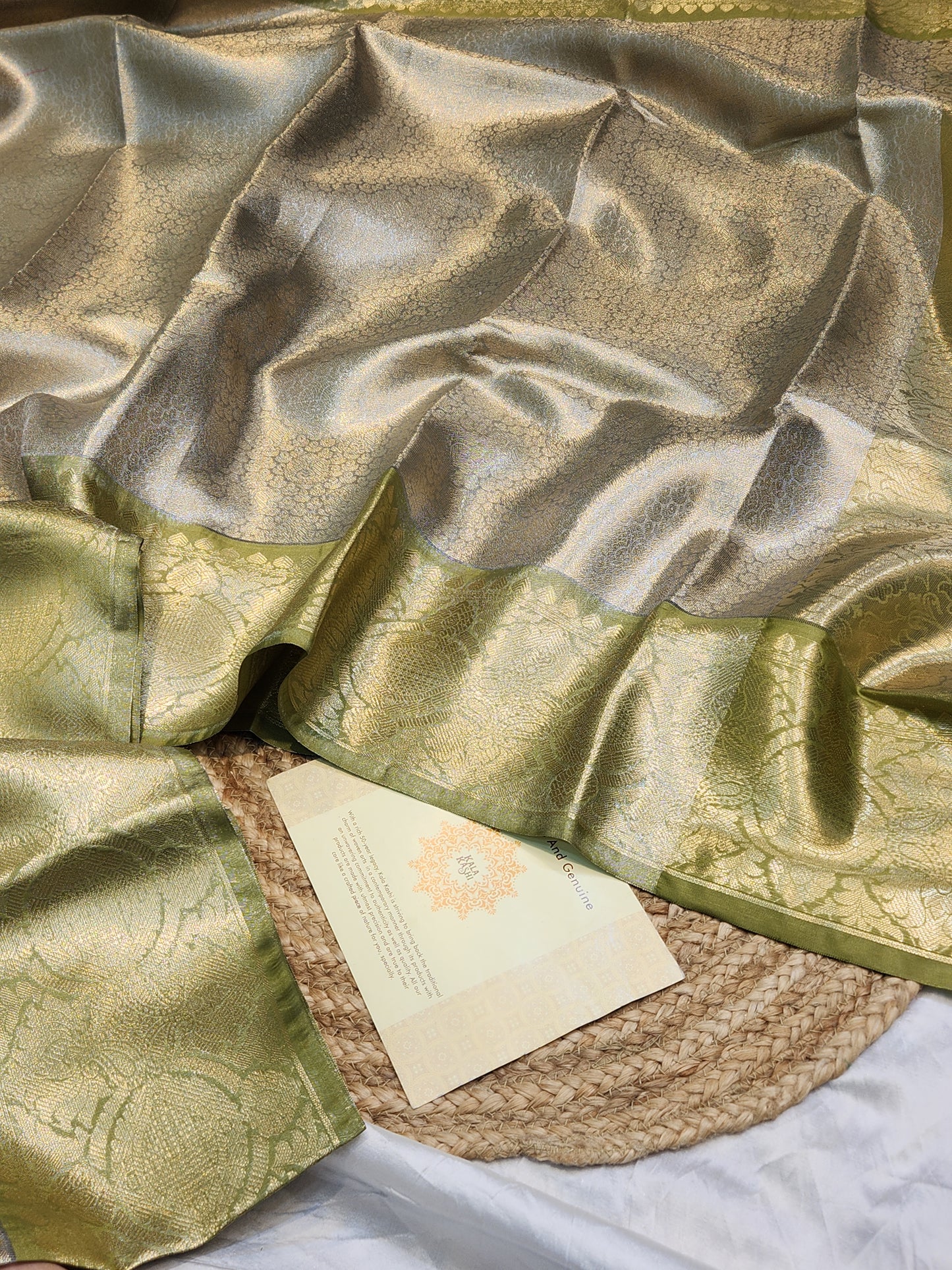 DUAL SHADED CONTRAST TISSUE SILK KANJIVARAM BROCADE SAREE