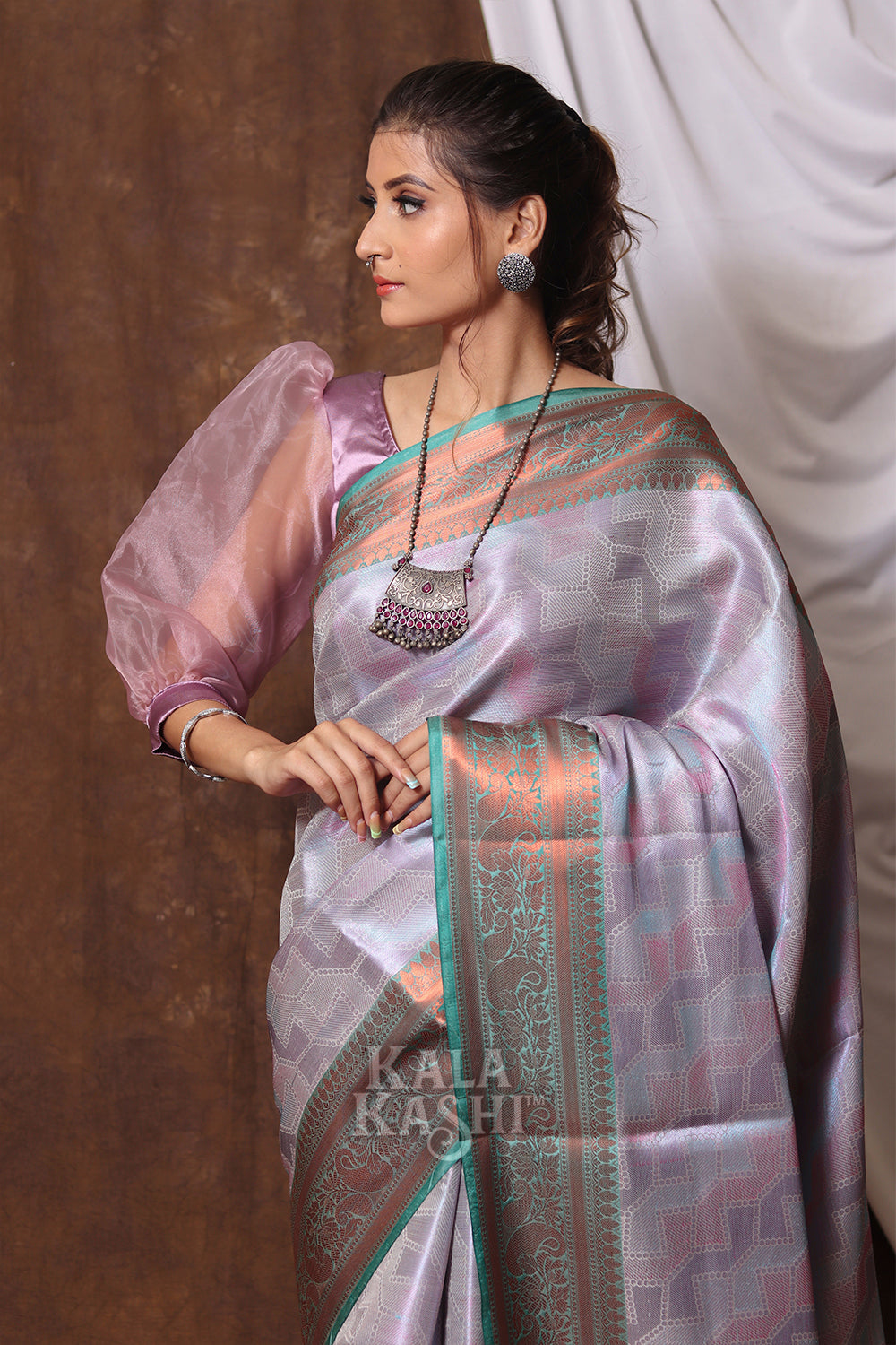 Dark Cyan Hand Woven Kanjivaram Silk Saree