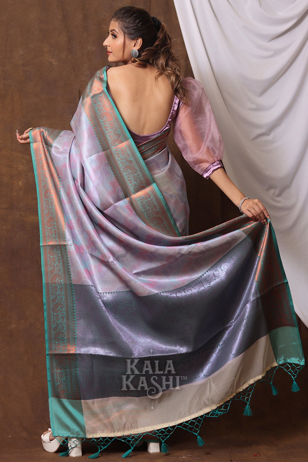 Dark Cyan Hand Woven Kanjivaram Silk Saree