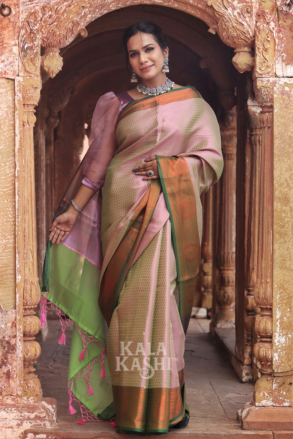 Burly Wood Hand Woven Zari Tanchuyi Saree