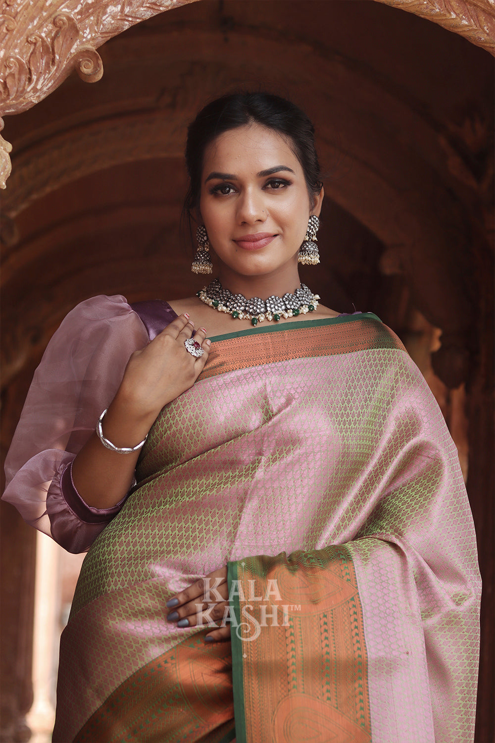 Burly Wood Hand Woven Zari Tanchuyi Saree