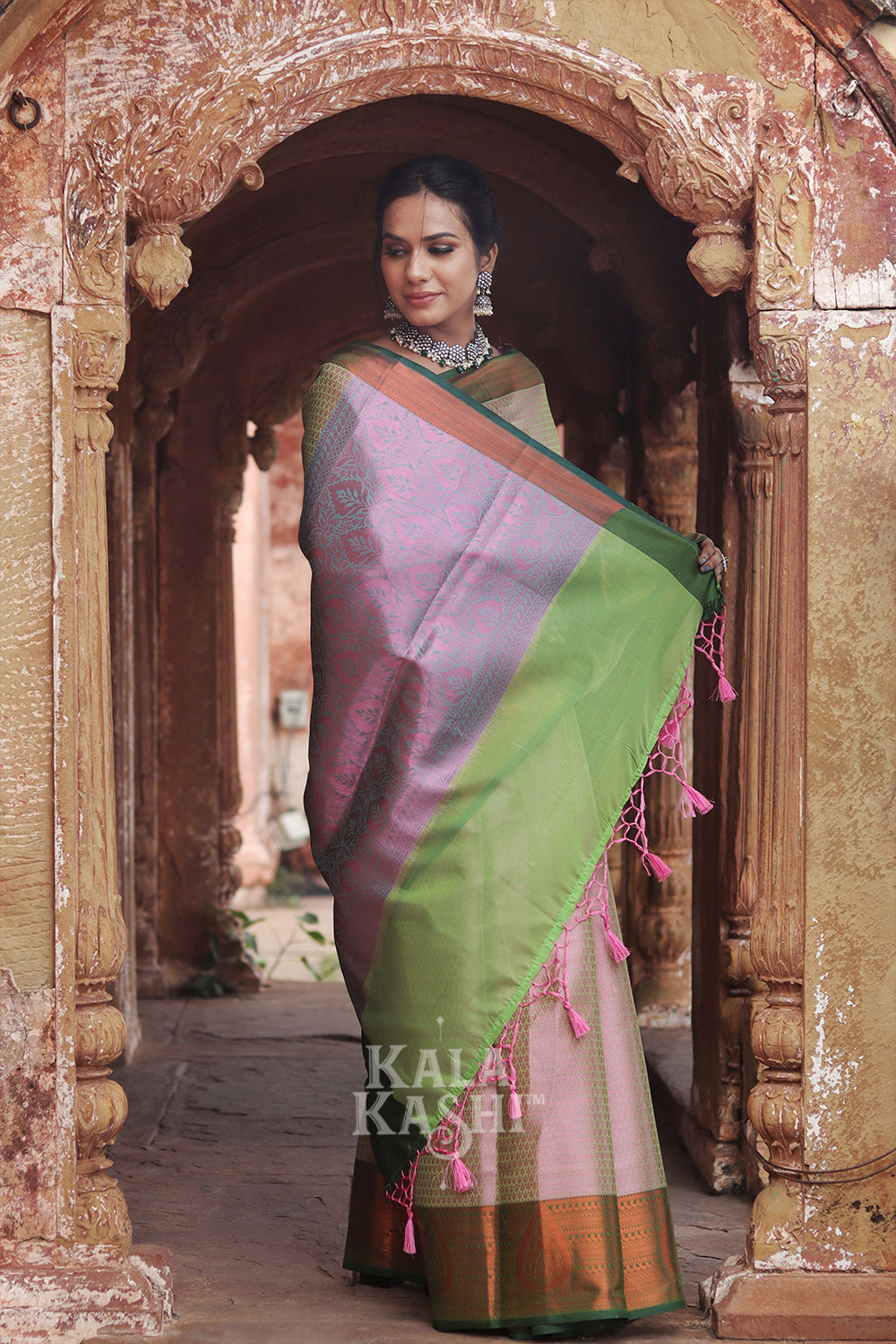 Burly Wood Hand Woven Zari Tanchuyi Saree