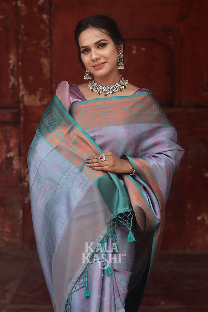 Lavendar Hand Woven Kanjivaram Silk Saree