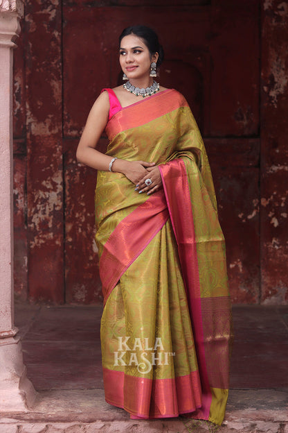 Heena Green Hand Woven Kanjivaram Silk Saree