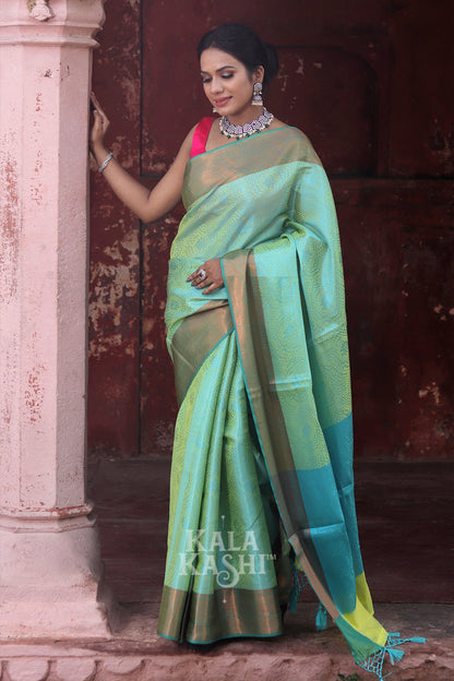 Pale Green Hand Woven Kanjivaram Silk Saree