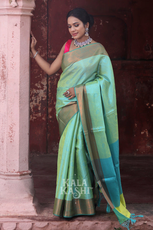 Pale Green Hand Woven Kanjivaram Silk Saree