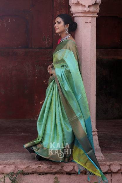 Pale Green Hand Woven Kanjivaram Silk Saree