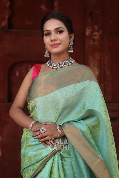 Pale Green Hand Woven Kanjivaram Silk Saree