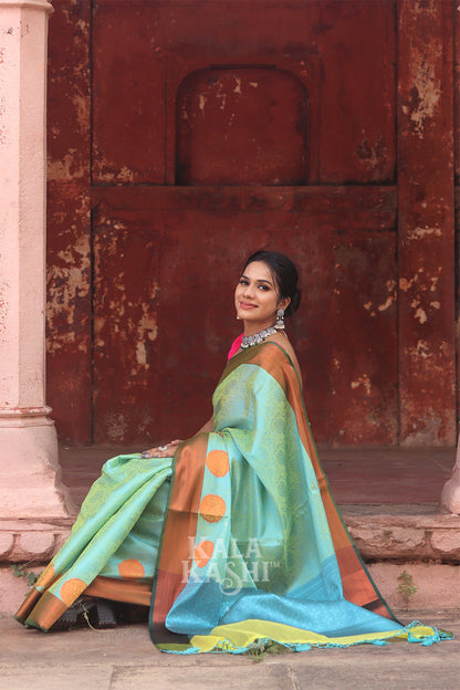 Pale Green Hand Woven Zari Tanchuyi Saree