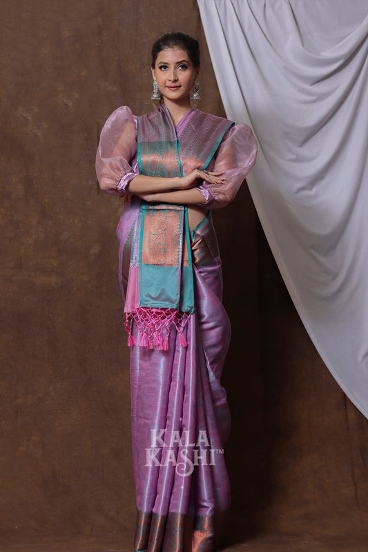 Magenta Hand Woven Kanjivaram Silk Saree