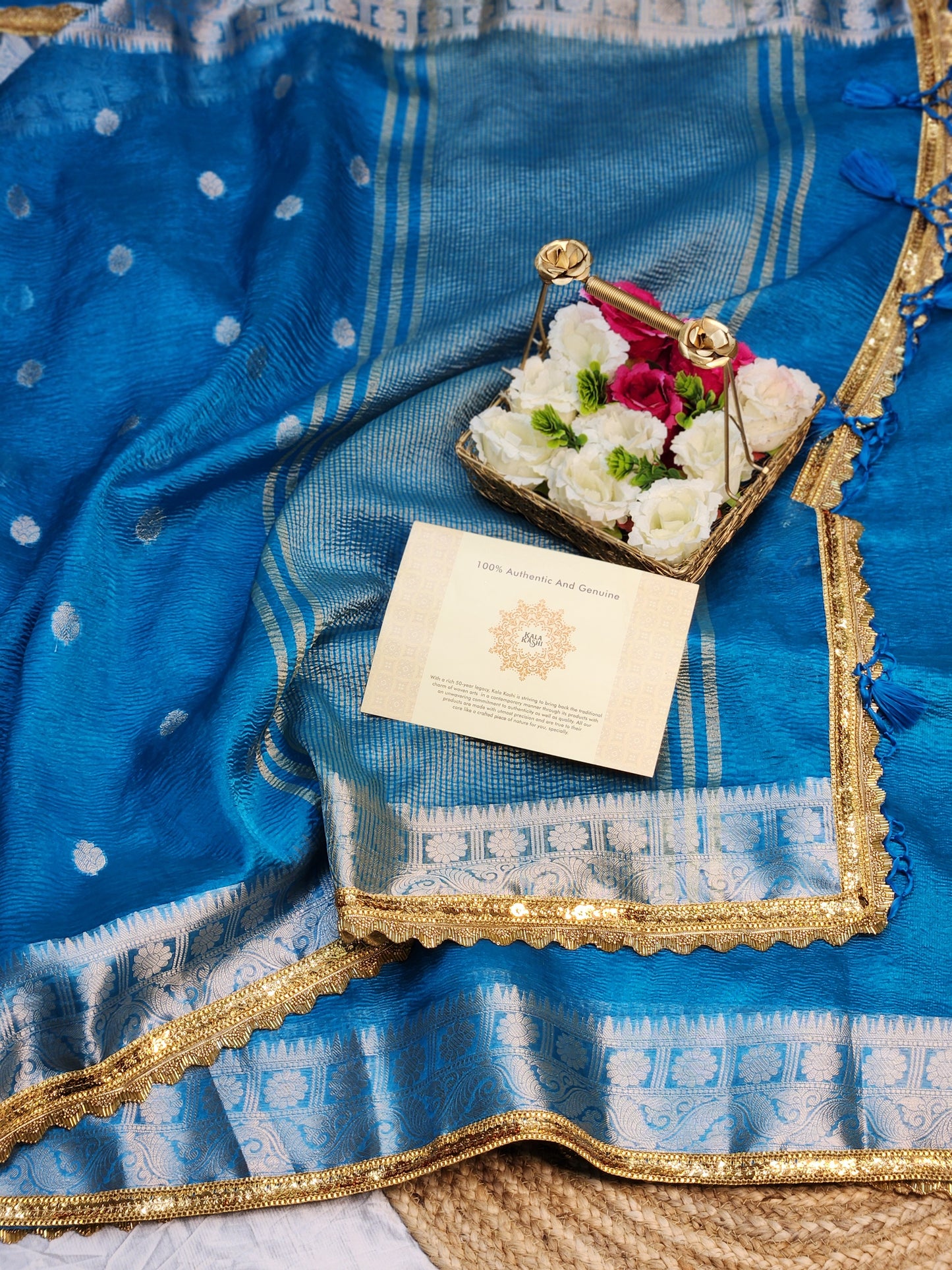 Maharani Collection Tissue silk green saree