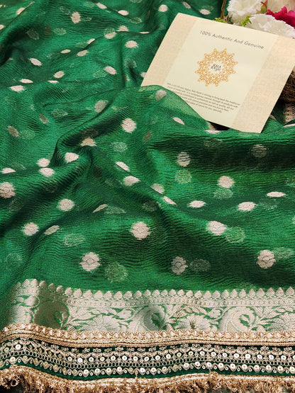 Maharani Collection Tissue silk green saree