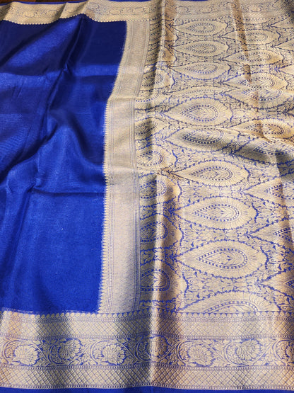 Maharani Collection Royal Blue Tissue silk saree