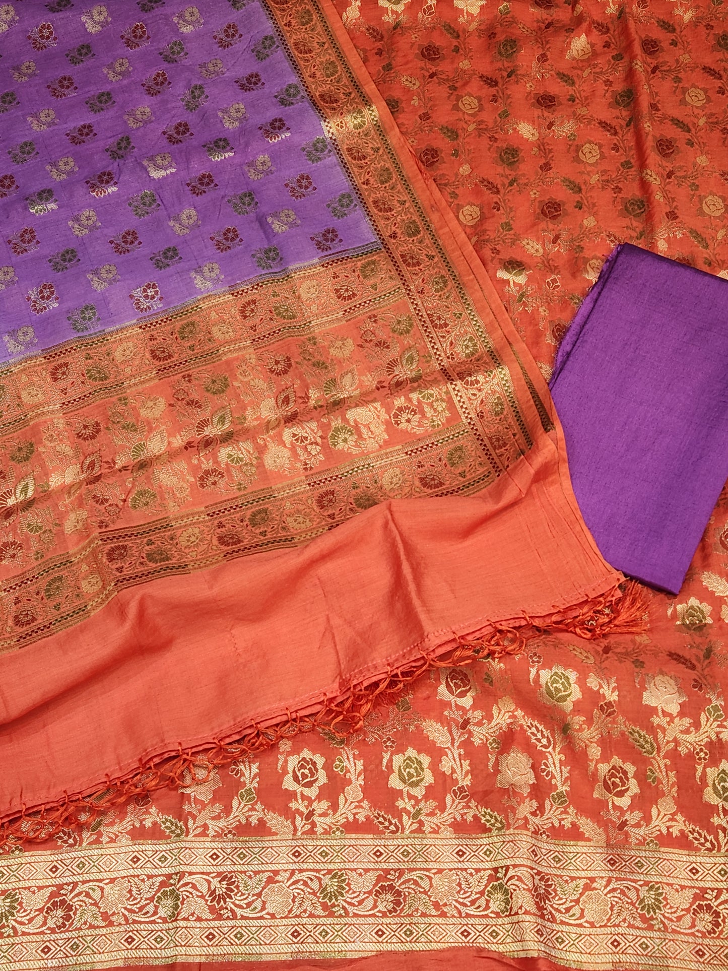 banarasi mulberry silk suit