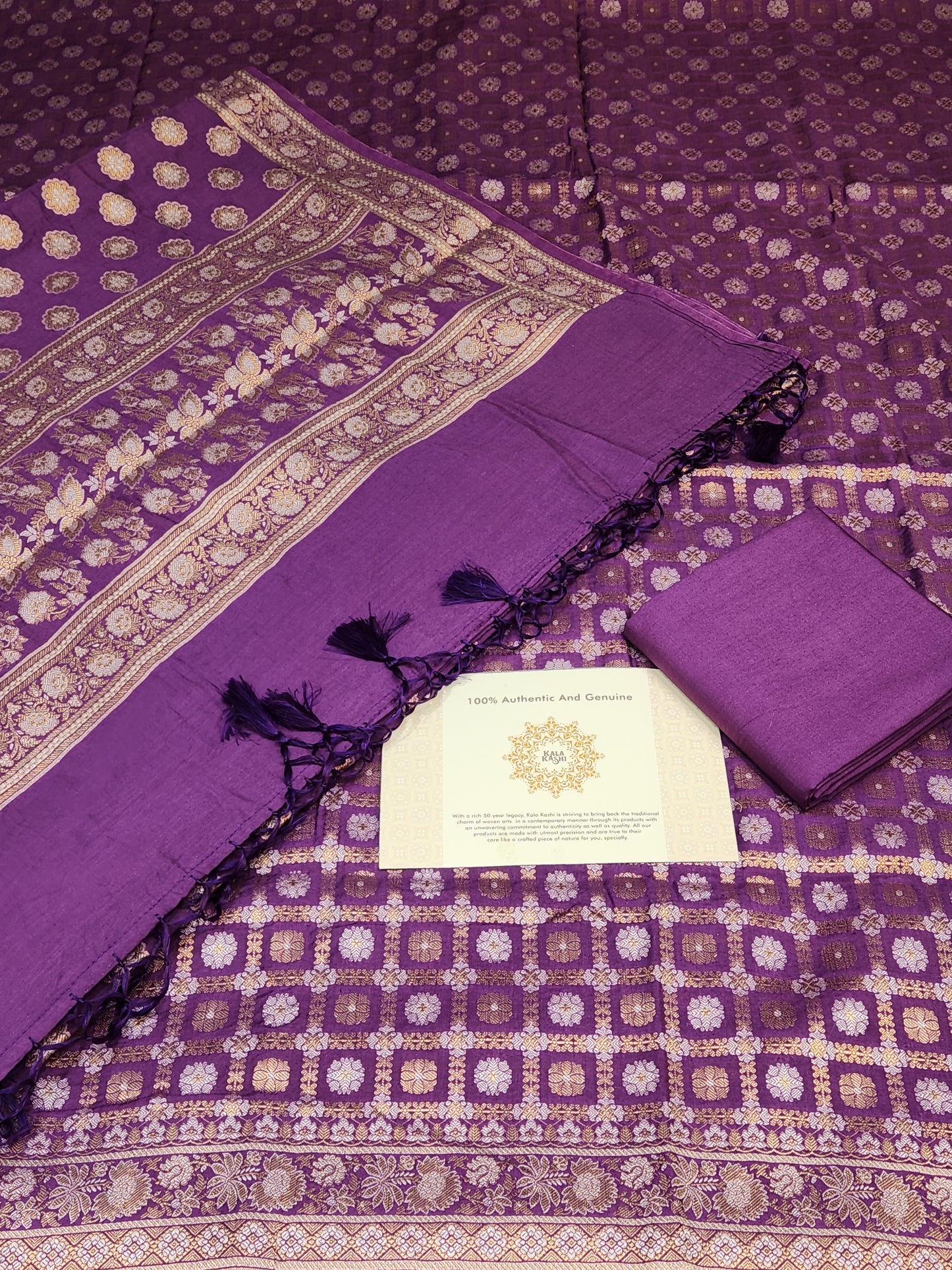 Banarasi mulberry silk suit