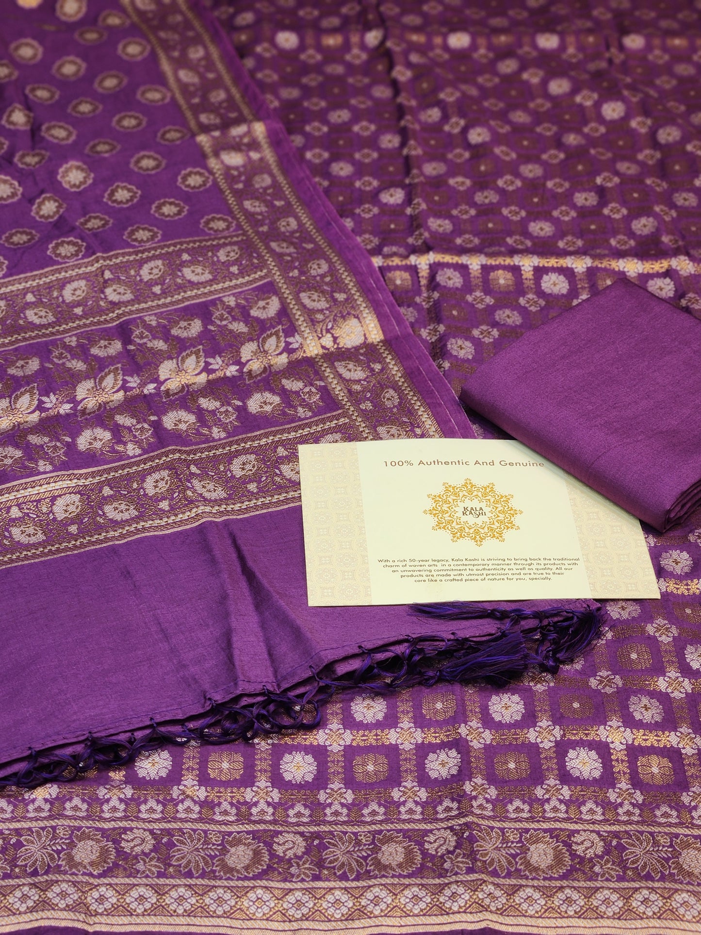 Banarasi mulberry silk suit