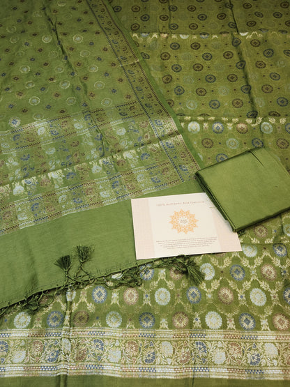 Banarasi mulberry silk suit