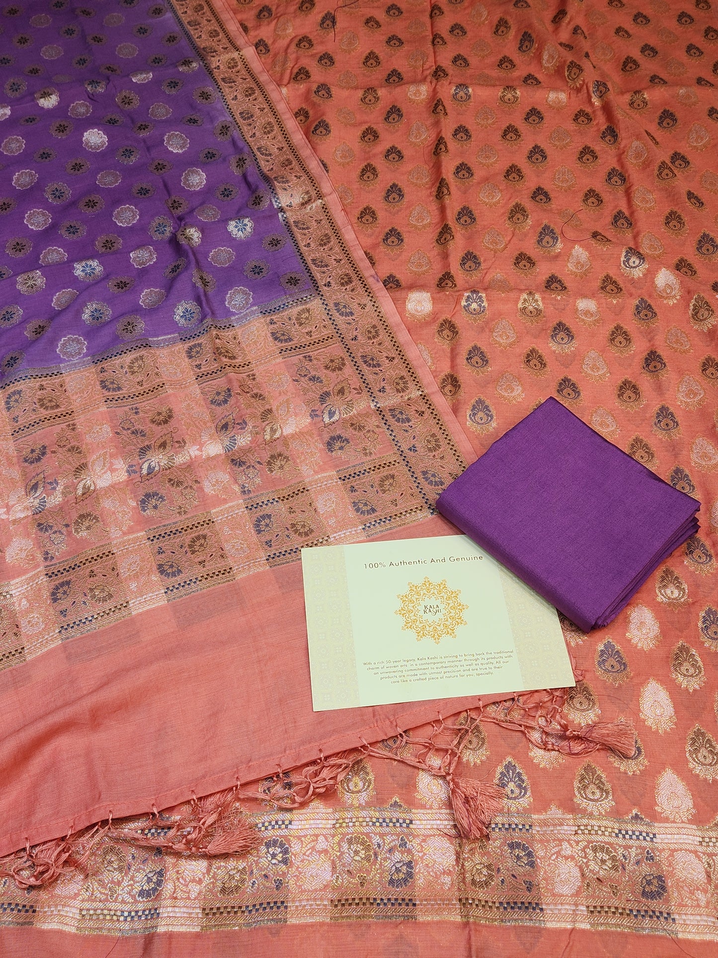 Banarasi mulberry silk suit